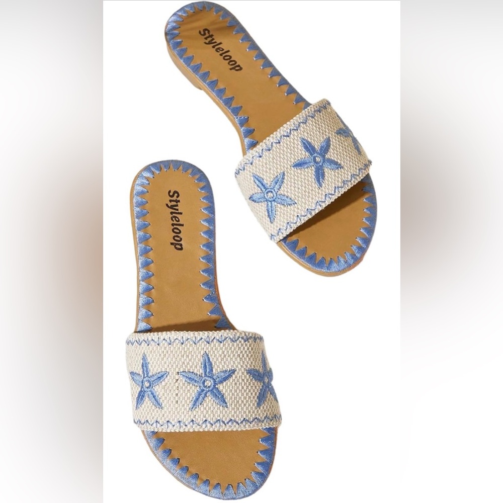 Boho Slides Women’s Platform Starfish Sandal Size 9 Woven